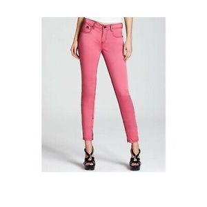 burberry bayswater skinny ankle jeans in red